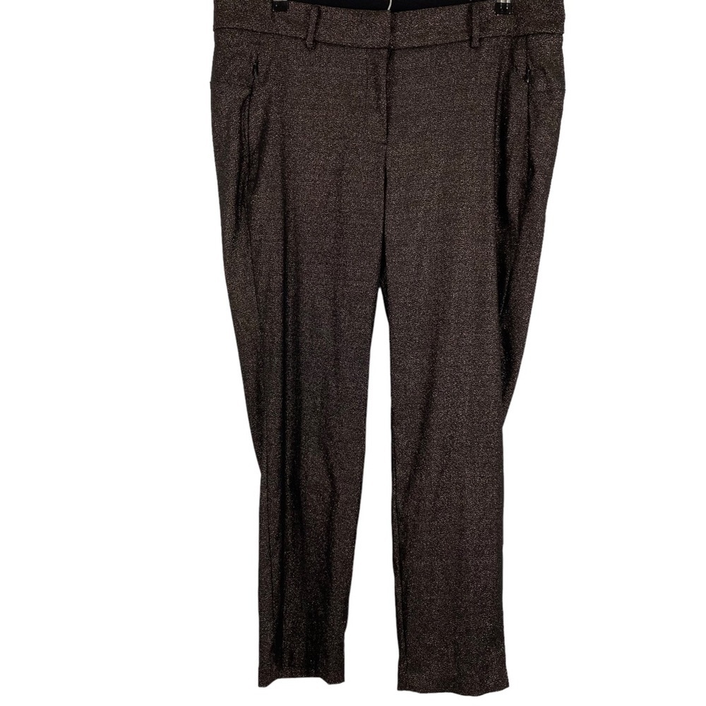 Lane Bryant Size 18 Womens Ankle Pants Slim Leg Stretch Bronze Metallic Gold